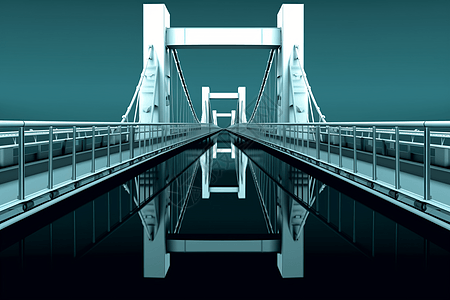虚拟湖面大桥背景图片