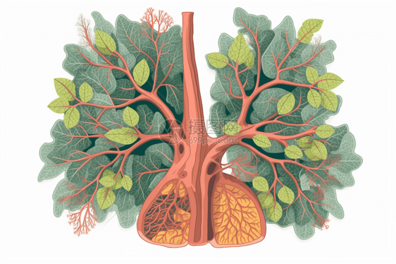 树状肺结构概念图图片