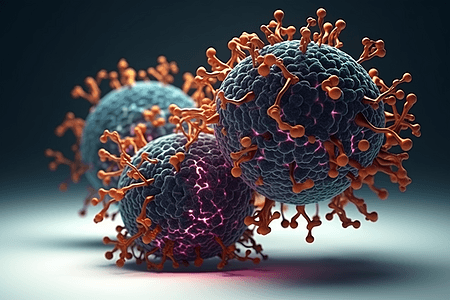 3D插图癌细胞3d插图设计图片