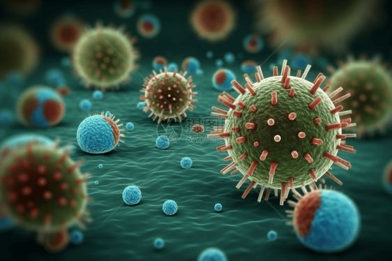 微观细菌病原体3d展示图片