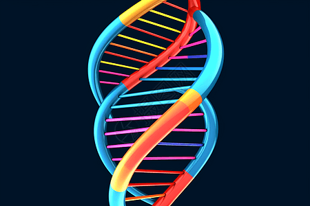 彩色三维基因链展示背景图片