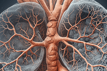 抽象肺部横截面背景图片