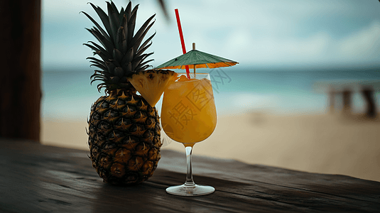 海边度假的鸡尾酒图片