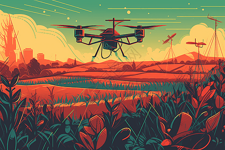 无人机喷洒杀虫剂背景图片