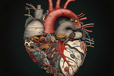 心脏构造示意图背景图片