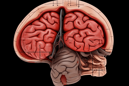 人体脑部构造背景图片