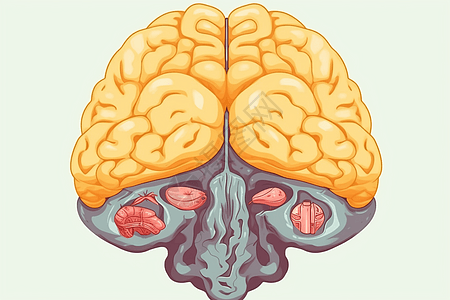 卡通大脑解背景图片