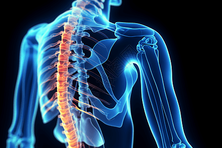 人体脊椎骨骼背景图片