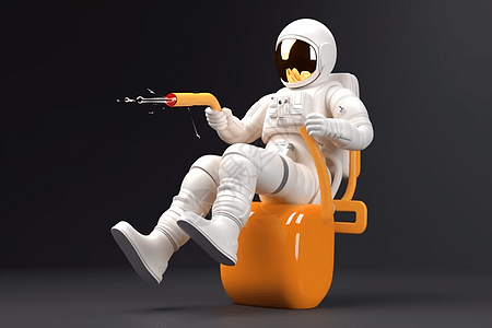 玩具手枪太空人模型背景