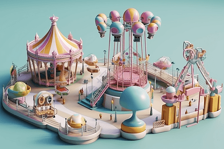 3D游乐园模型图片