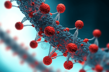 DNA上的病毒细胞图片