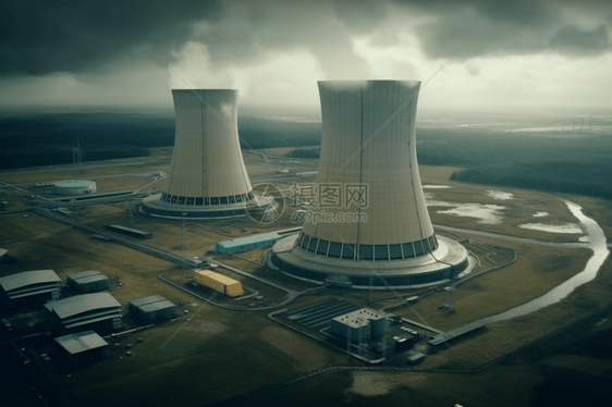 多云天气下的核电站图片
