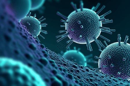 微观球体病毒触角图片