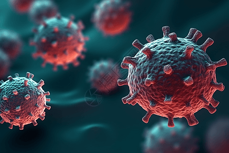 红色球体病毒背景图片