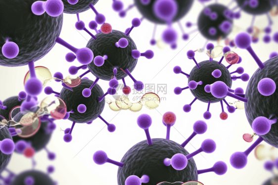 紫色病毒细菌图片