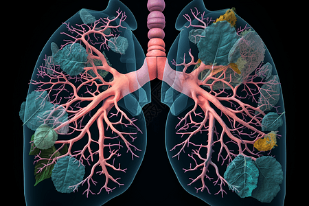 医疗肺部呼吸系统背景图片