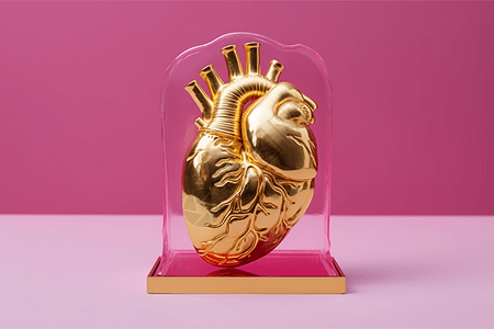 金色心脏模具图片