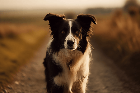 乡村的牧羊犬背景图片