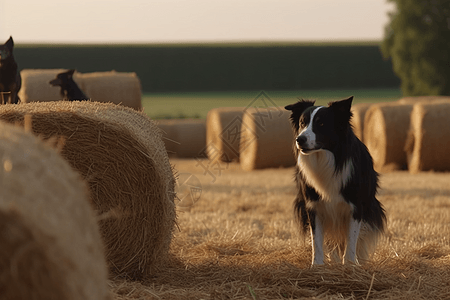 边境牧羊犬帮助农民放牧图片