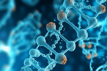 3D蓝色DNA图片