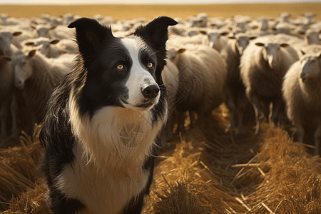 边境牧羊犬放羊图片