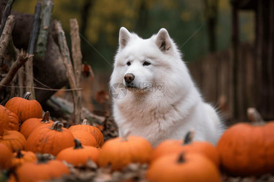 萨摩耶犬在户外图片