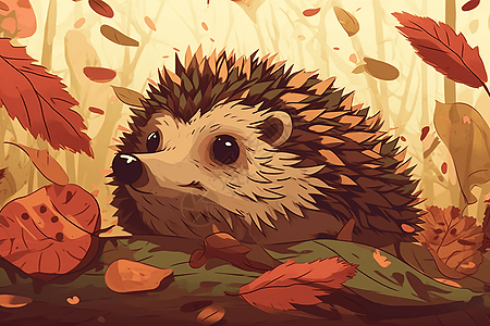 正版插画  |树叶上的刺猬正版插画  |3d人物插图正版插画  |运动场上