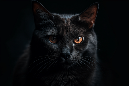 黑猫的肖像图片