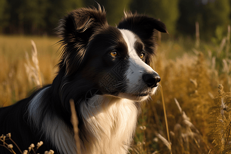 边境牧羊犬在户外图片