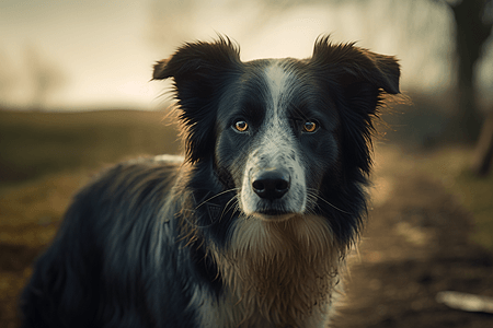 乡村忠诚的牧羊犬特写图片