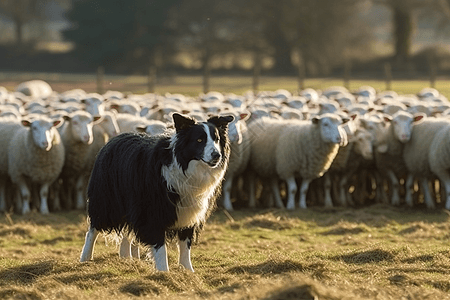 边境牧羊犬放牧图片