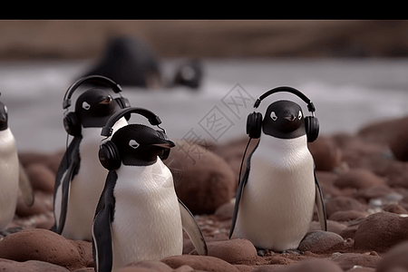 可爱的3D企鹅图片