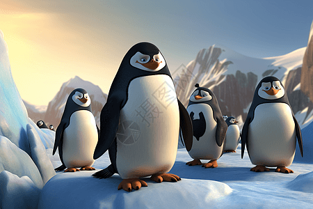 南极可爱的小企鹅图片