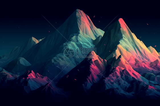 彩色起伏的山脉图片