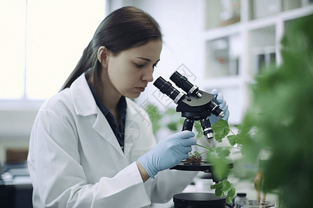 科学家研究植物图片