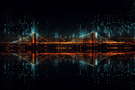 城市上的桥梁网络图片