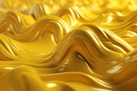 黄色抽象3D流体图案清图片