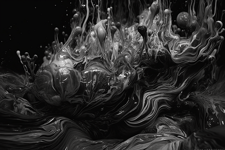 黑色流体抽象背景图片