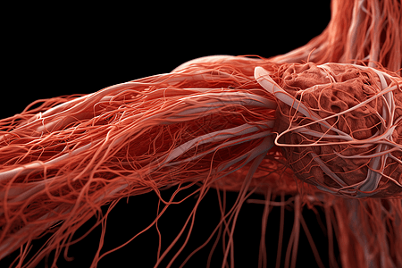 肌纤维网络3D渲染图片