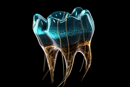 3D牙釉质和神经设计图片