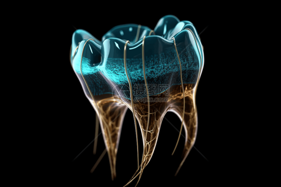 3D牙釉质和神经图片