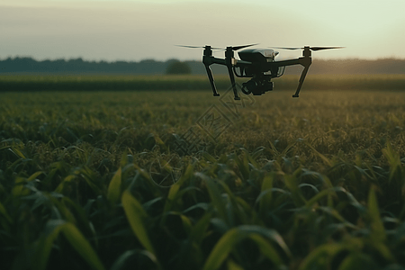 无人机扫描农场作物图片