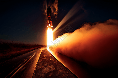 火箭加速时的光图片
