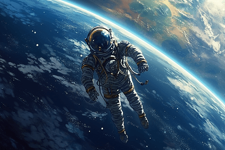 太空旅游插图背景图片