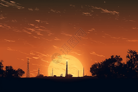 太阳背景下的火箭图片