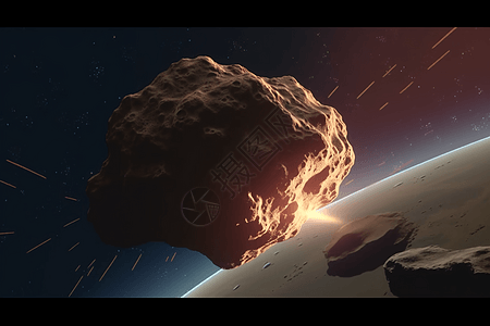 小行星撞击场景背景图片