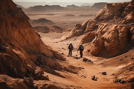 科技探索火星表面背景