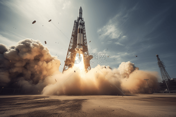 火箭从发射台上升空图图片