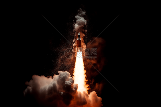 火箭被发射到太空设计图图片