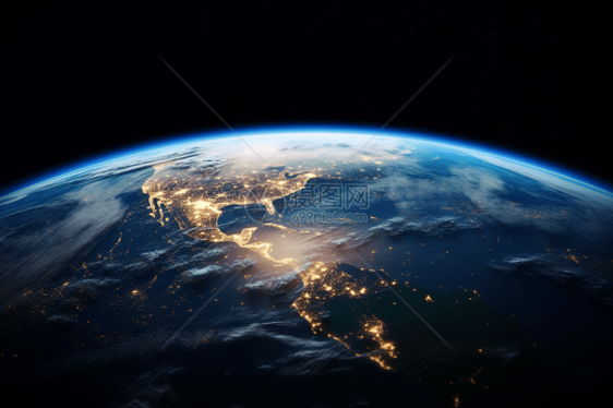 太空看的地球全景渲染图图片